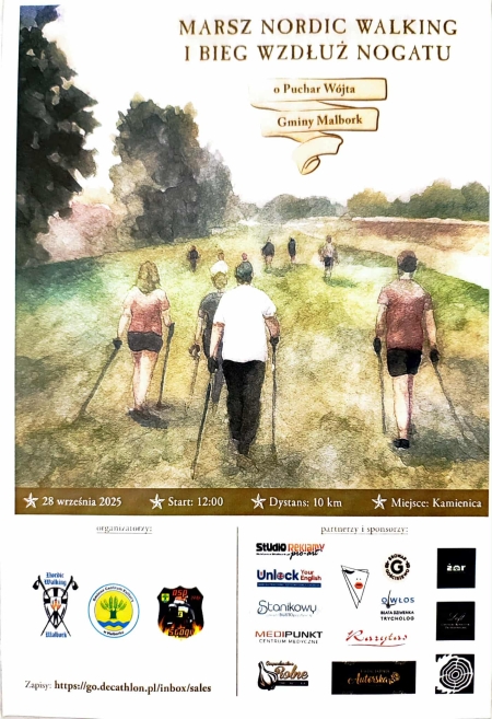 Marsz Nordic walking i bieg wzdłuż Nogatu.